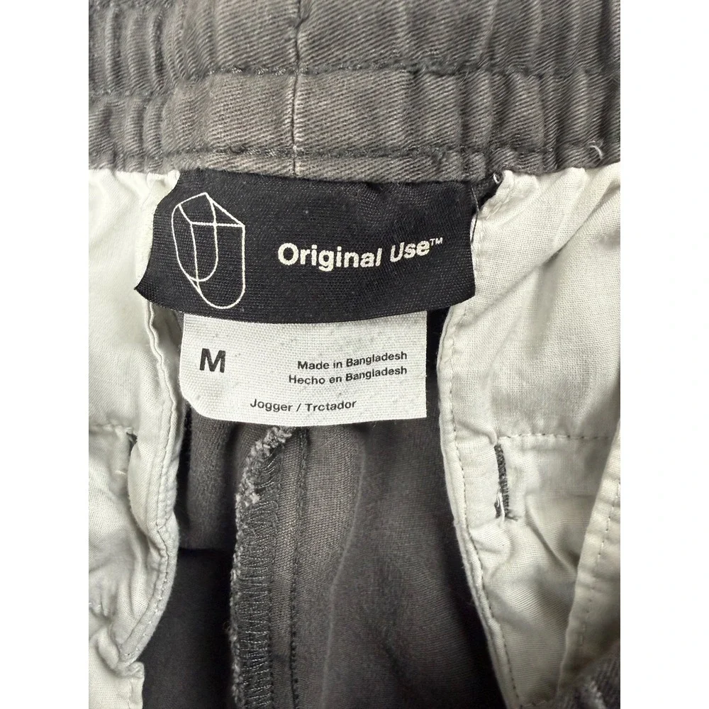 Original Use Jogger Pants Mens Medium Gray Cotton Twill Elastic Waist Casual Y2K